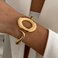 Ivy Cuff Bangle — Geometric Gold, Silver & Two-Tone Statement Bracelet