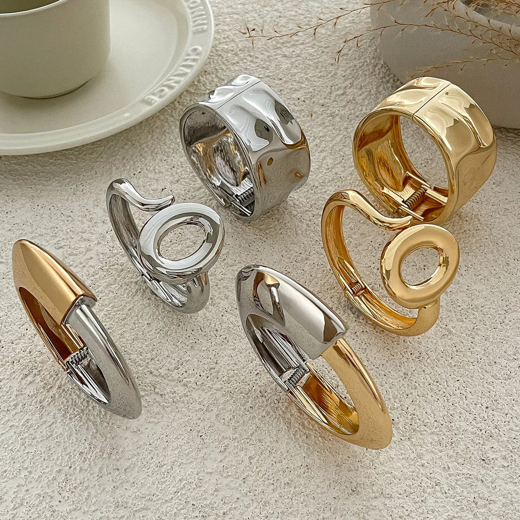 Ivy Cuff Bangle — Geometric Gold, Silver & Two-Tone Statement Bracelet