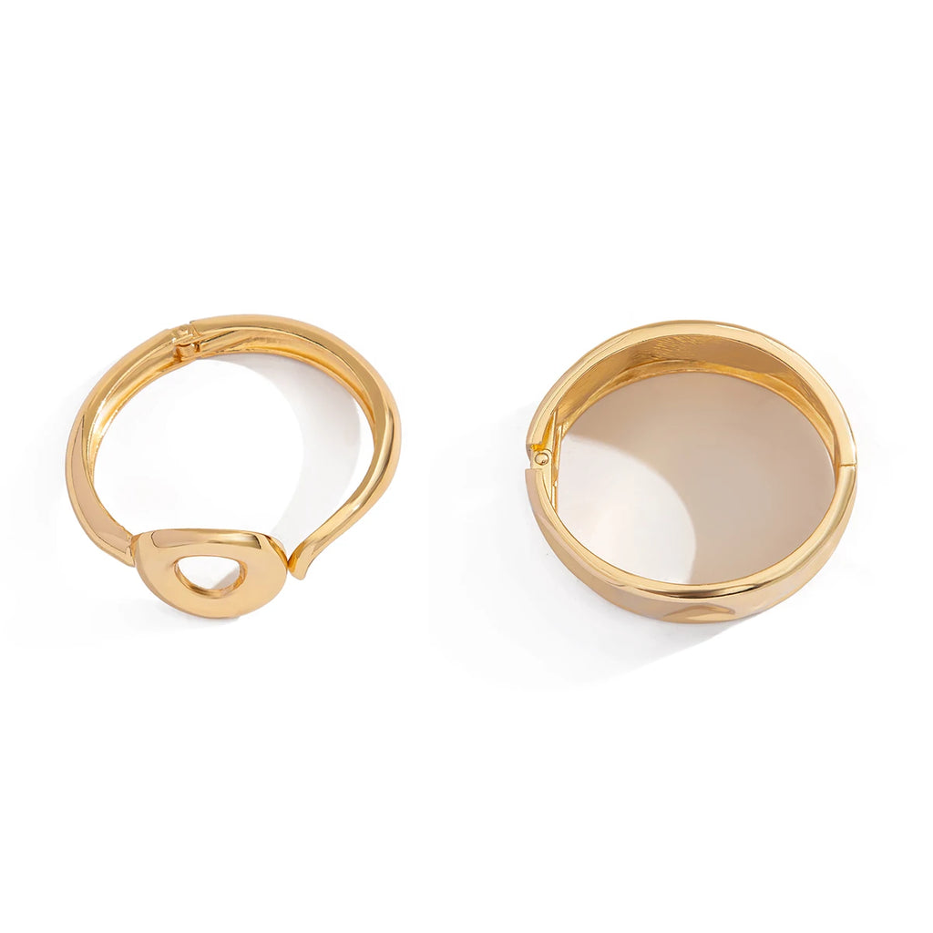Ivy Cuff Bangle — Geometric Gold, Silver & Two-Tone Statement Bracelet