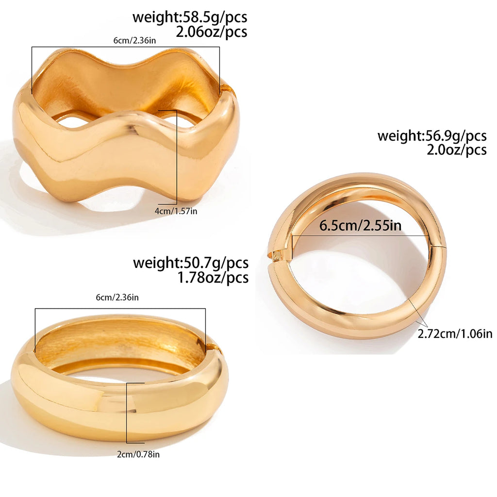Janine Bold Cuff Bracelet — Gold & Silver Statement Bangle