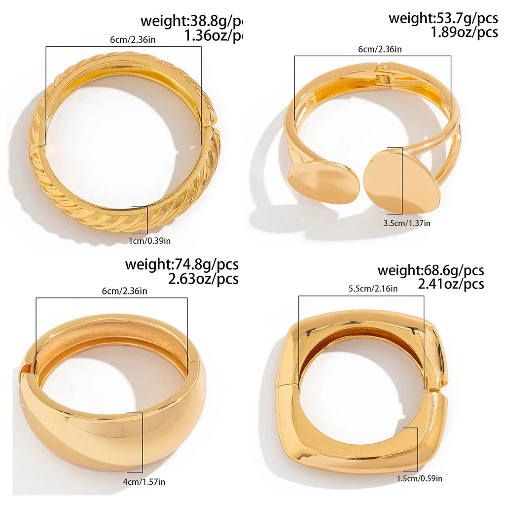 Alisha Chunky Cuff Bracelet — Vintage Gold Statement Bangle