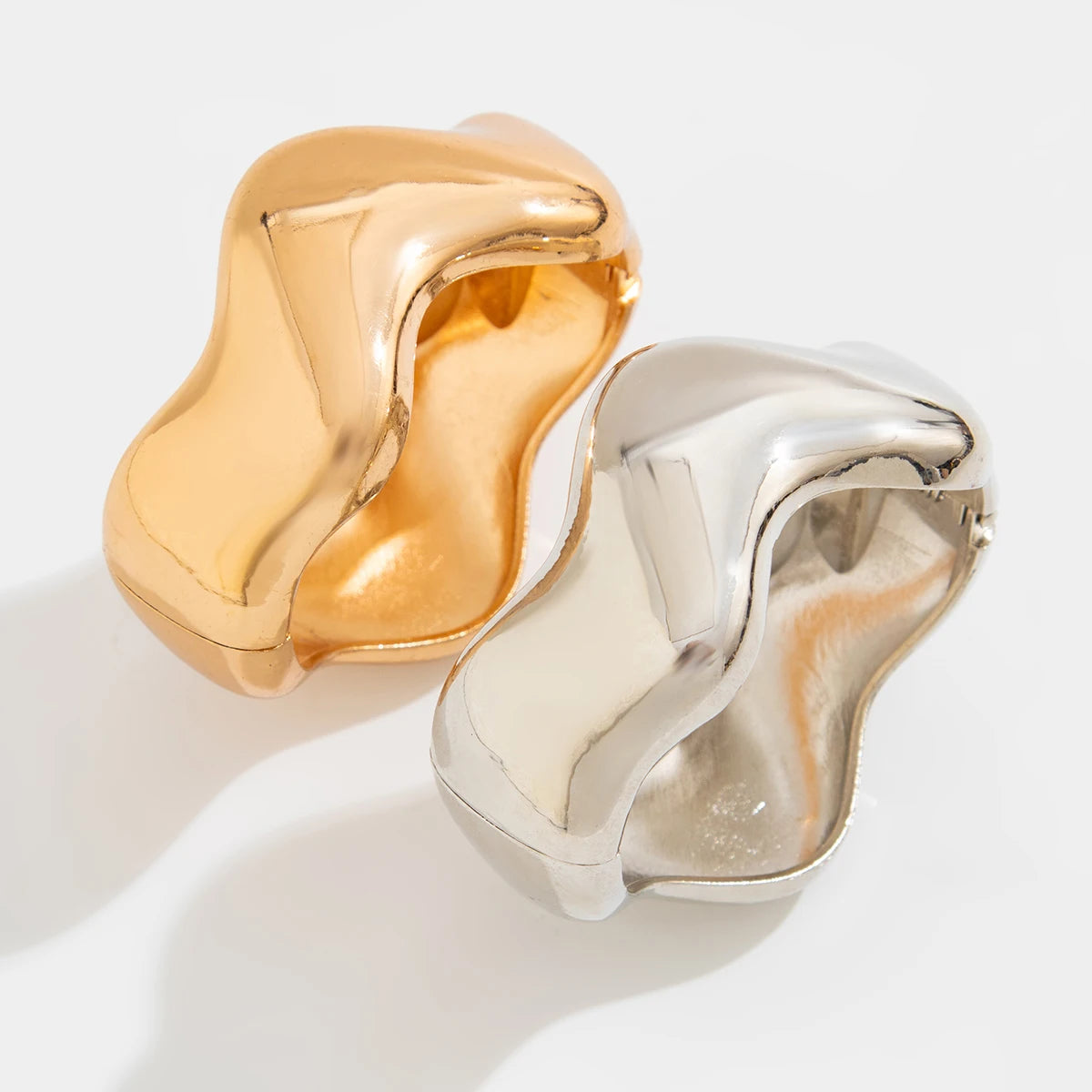 Janine Bold Cuff Bracelet — Gold & Silver Statement Bangle