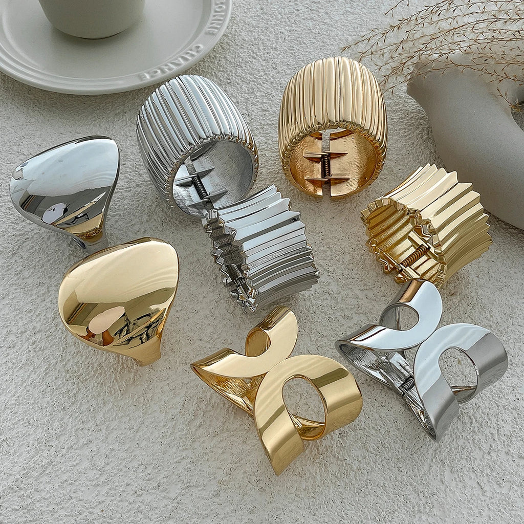 Gemma Chunky Cuff Bracelet — Bold Gold & Silver Bangle