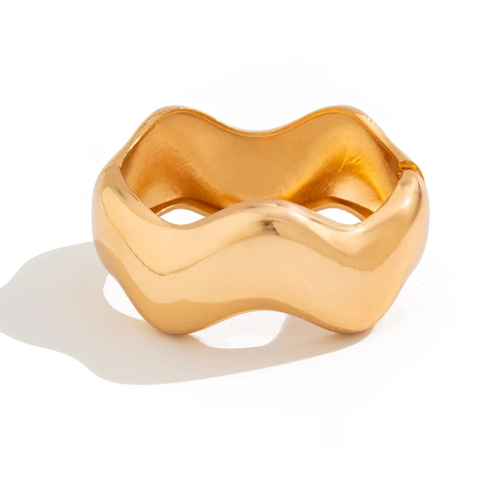Janine Bold Cuff Bracelet — Gold & Silver Statement Bangle
